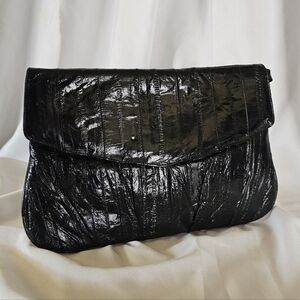 Genuine EEL SKIN Shoulder Clutch